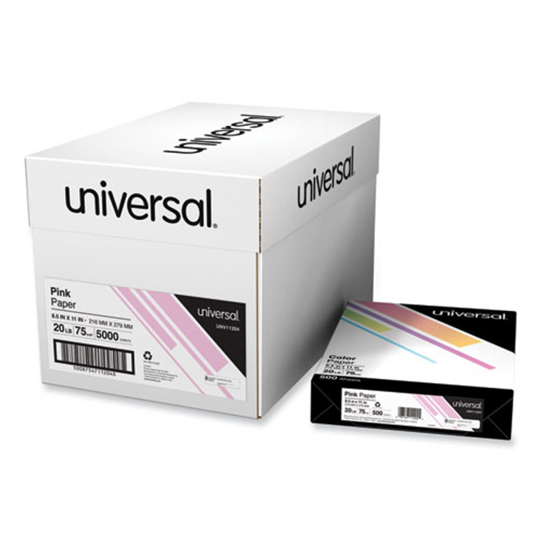 Deluxe Colored Paper, 20 lb Bond Weight, 8.5 x 11, Pink, 500 Sheets/Ream, 10 Reams/Carton