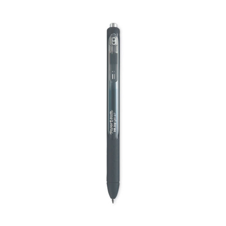 InkJoy Gel Pen, Retractable, Medium 0.7 mm, Black Ink, Black/Smoke Barrel, 3/Pack