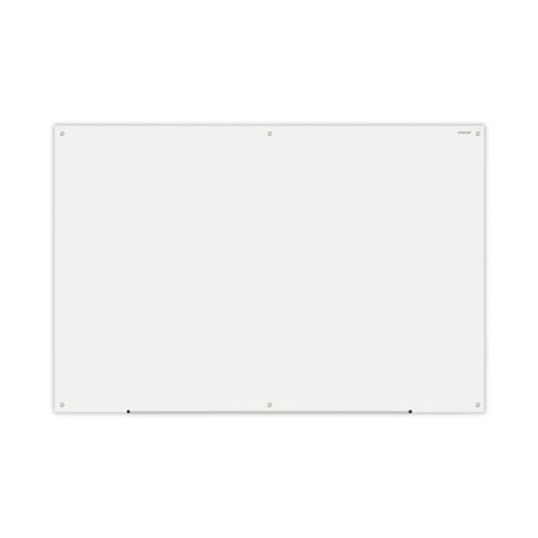 Frameless Glass Marker Board, 72" x 48", White Surface