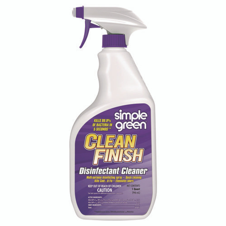 Clean Finish Disinfectant Cleaner, Herbal, 32 oz Spray Bottle, 12/Carton