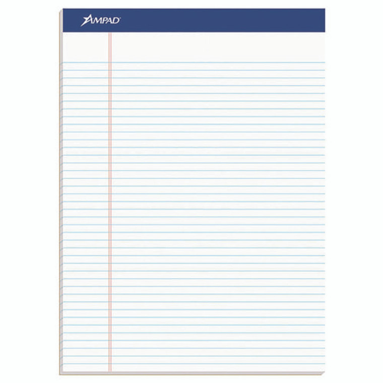 Perforated Writing Pads, Narrow Rule, 50 White 8.5 x 11.75 Sheets, Dozen