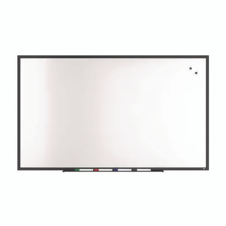 Magnetic Steel Dry Erase Board, 36" x 60", White Surface, Black Aluminum Frame