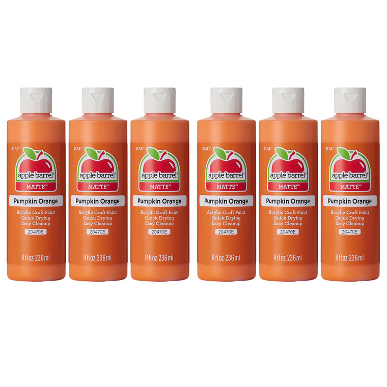 Acrylic Paint Matte, 8oz., Pumpkin Orange, Pack of 6