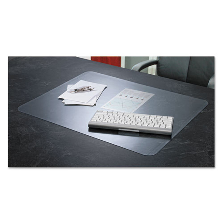 KrystalView Desk Pad with Antimicrobial Protection, Matte Finish, 24 x 19, Clear
