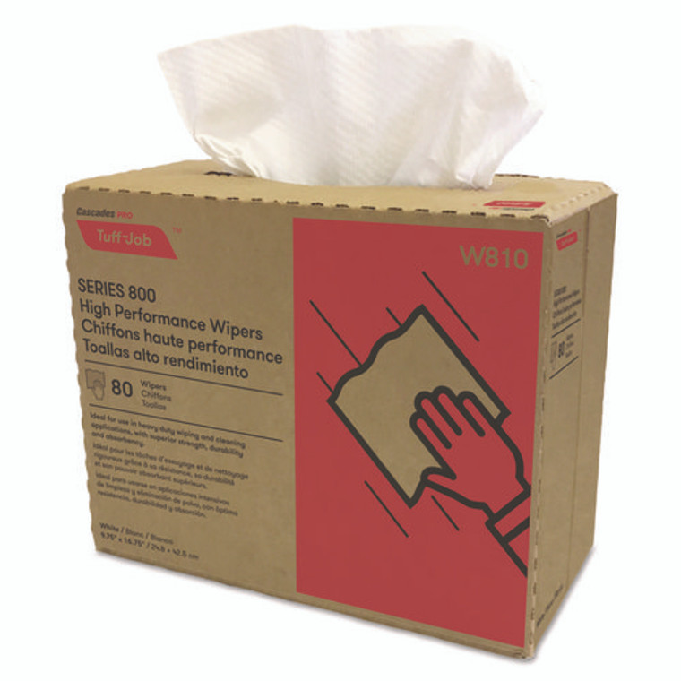 Tuff-Job Spunlace Towels, 1-Ply, 9.75 x 16.75, White, 80 Sheets/Box, 5 Boxes/Carton