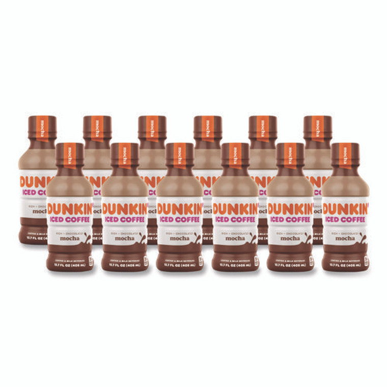 Mocha Iced Coffee Drink, 13.7 oz Bottle, 12/Carton