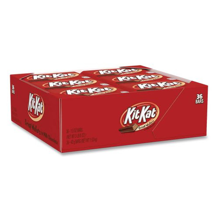 Wafer Bar with Milk Chocolate, 1.5 oz Bar, 36 Bars/Box