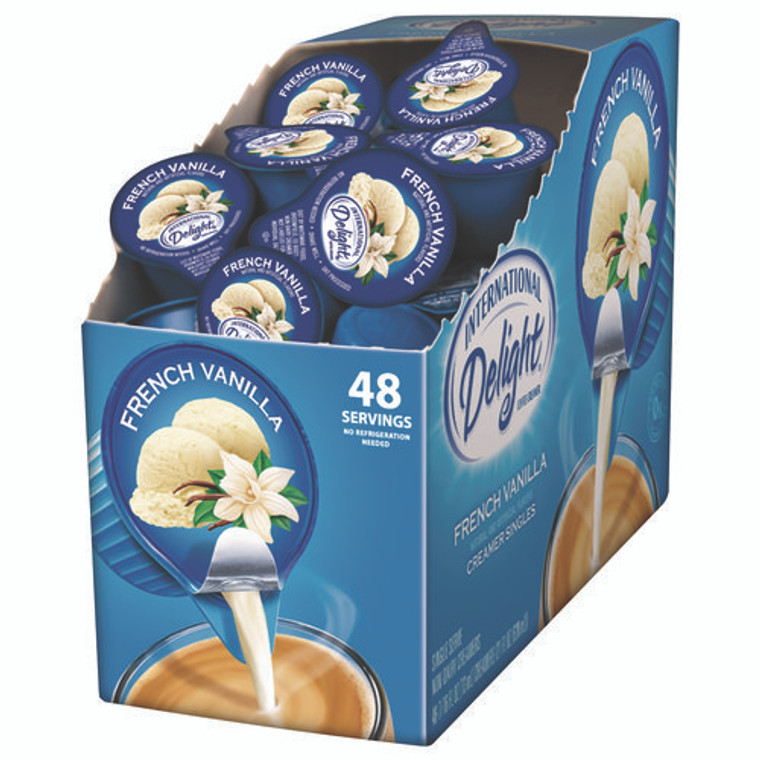 Flavored Liquid Non-Dairy Coffee Creamer, French Vanilla, 0.44 oz Mini Cups, 48/Box