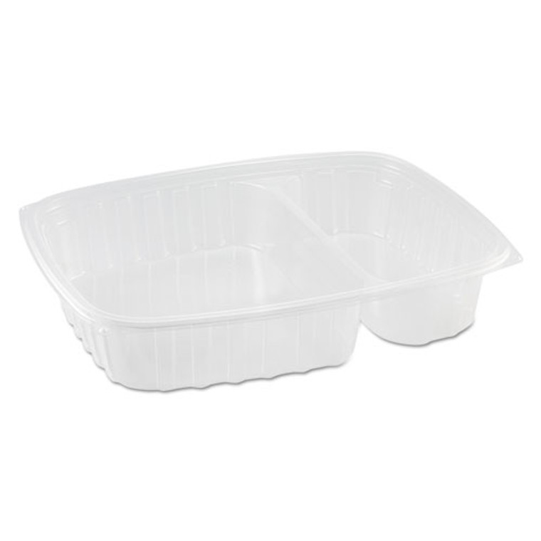 StayLock Clear Hinged Lid Containers, 3 Compartments, 8.6 x 9 x 3, Clear, Plastic, 100/Packs, 2 Packs/Carton