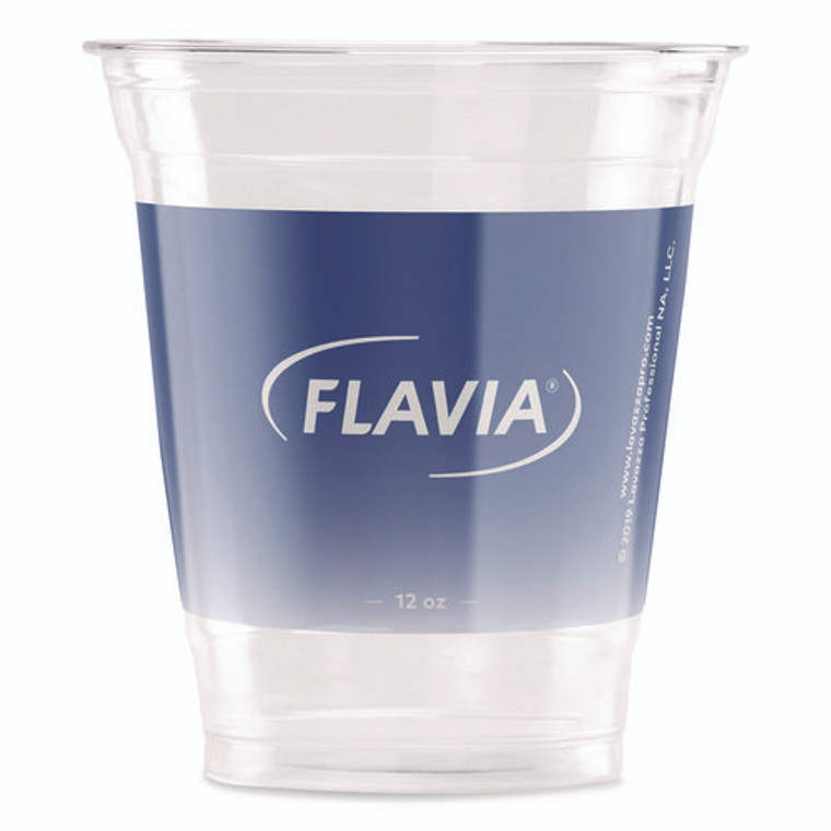 Cold Cups 12 oz, Blue Band Flavia Logo, Clear/Blue, 900/Carton