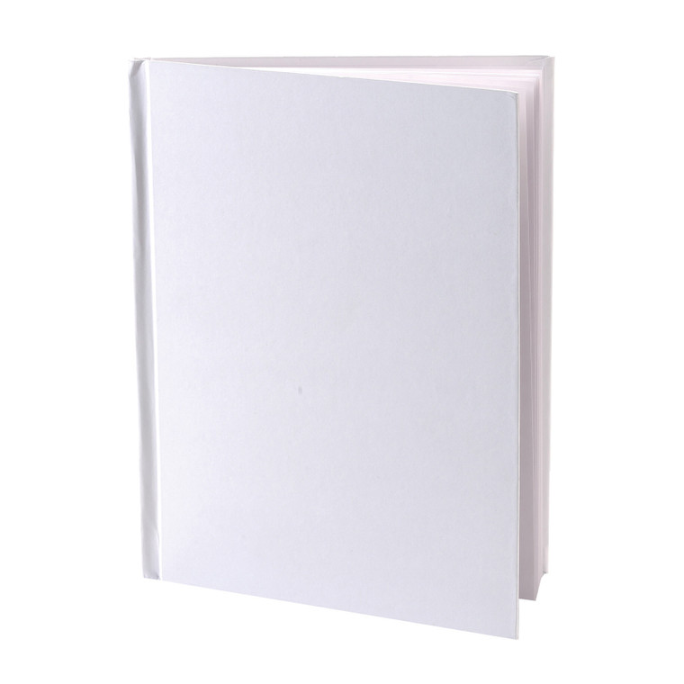 Blank Hardcover Book, White Pages, 5" x 4" Portrait, 14 Sheets/28 Pages, Pack of 12