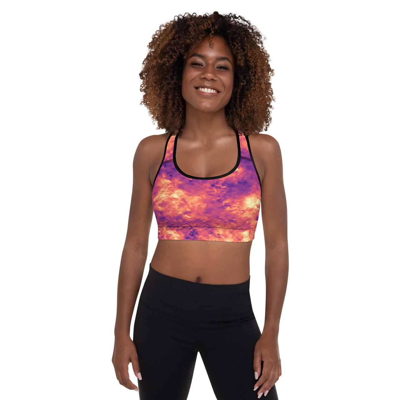 Festival Bralette Black Padded Sports Bra Comfy Sports Bra Hot