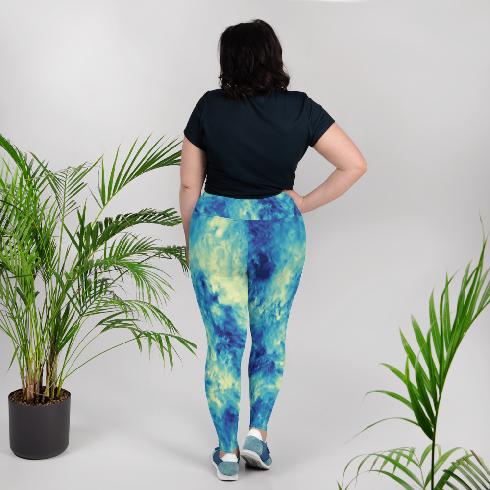 All-Over Print Plus Size Leggings tie dye