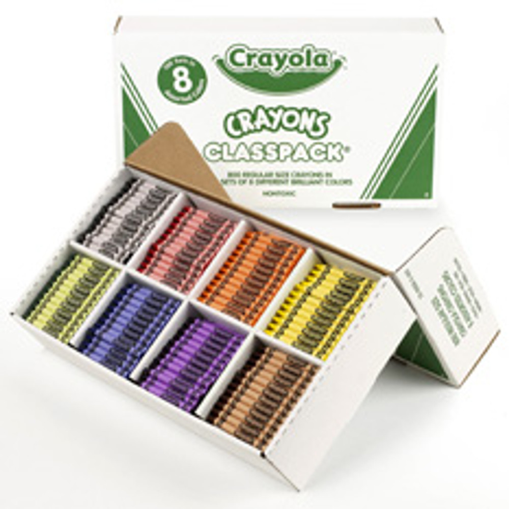 CRAYOLA BRAND 800 COUNT REGULAR CRAYONS, 100 COMPLETE SETS OF 8 PACKS