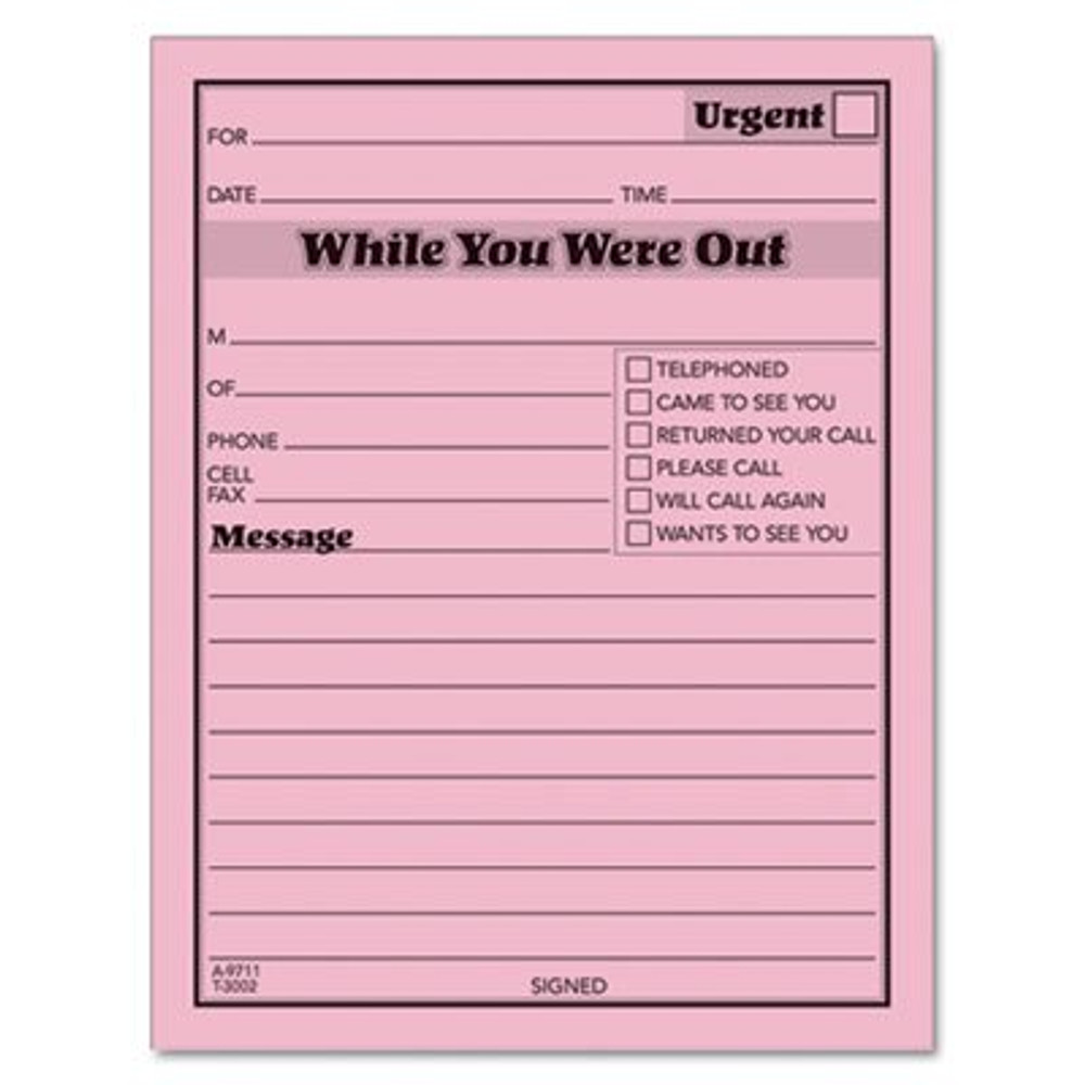 WHILE YOU WERE OUT MESSAGE PADS, 50 SHEETS, PINK, 12 PADS PER PACKAGE