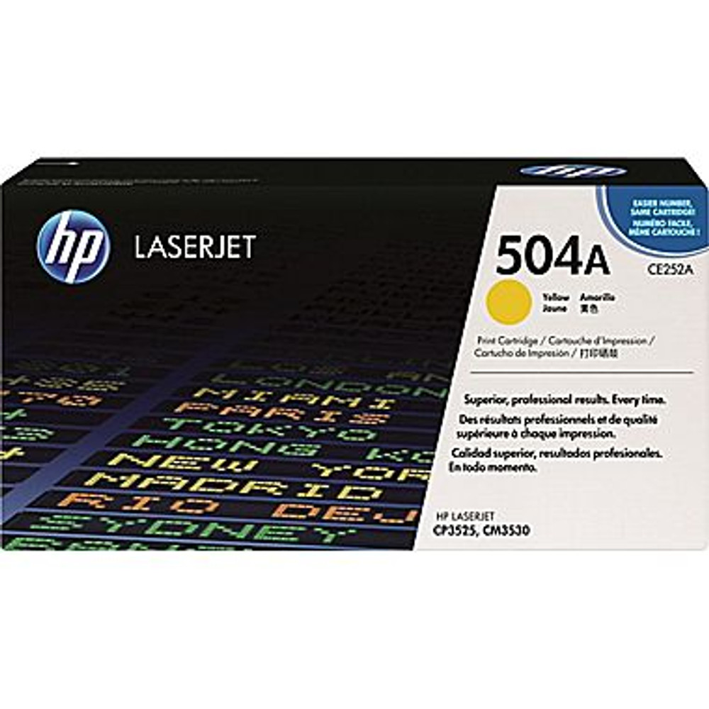 HPCE252A, 504A YELLOW CARTRIDGE FOR HP CP3530/CM3525 LASERJET