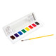 CRAYOLA WASHABLE WATERCOLOR SET, 8 SQUARE PAN WITH BRUSH.