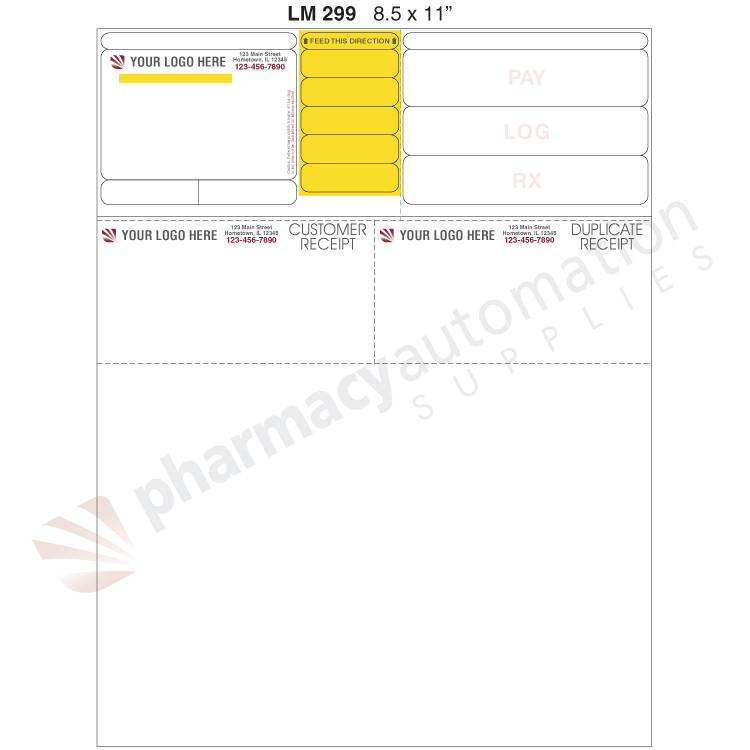 Custom 8.5" x 11" Pharmacy Label for Laser Printers LM299