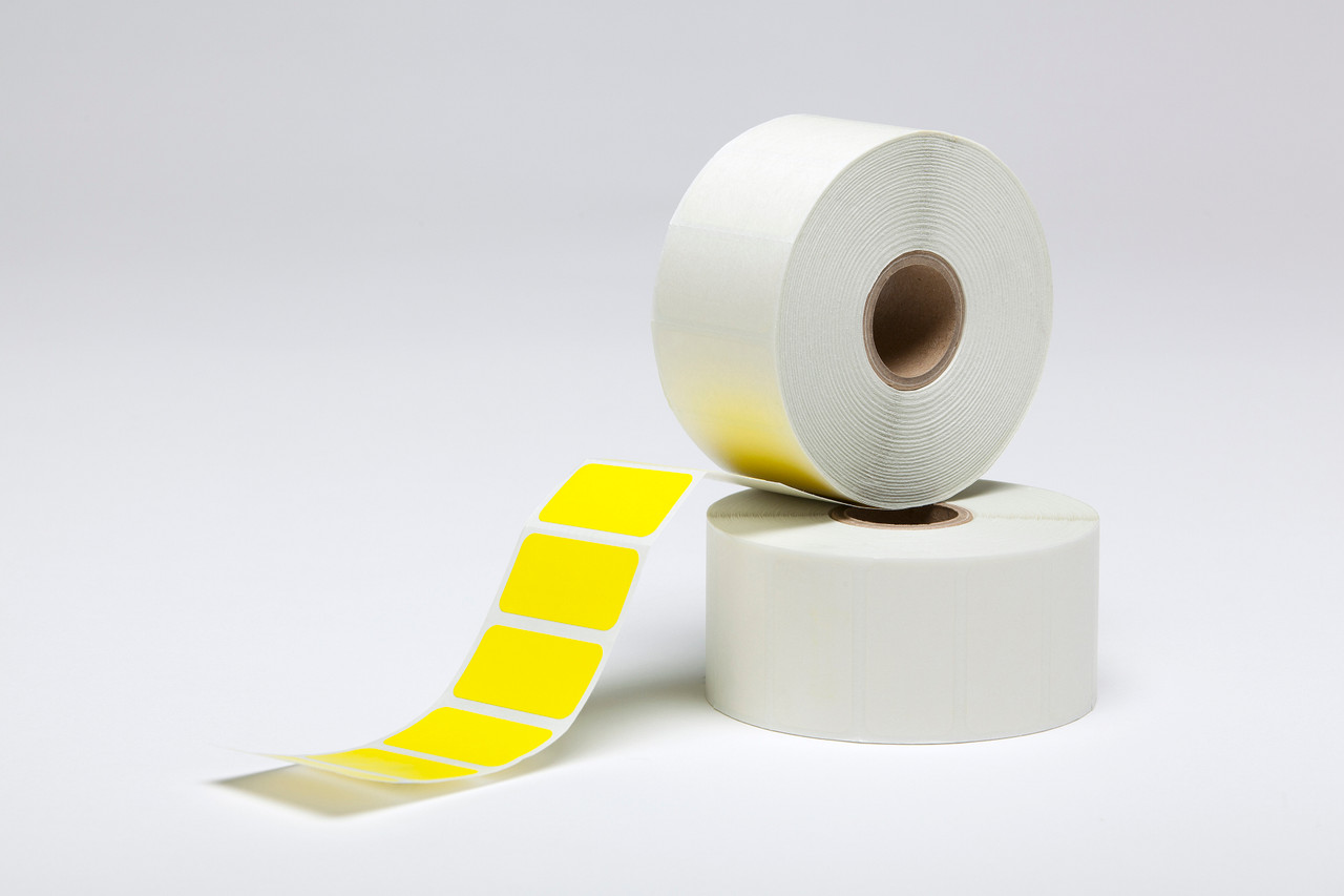 Stock Yellow Thermal Transfer Labels 1.5" x 0.75"