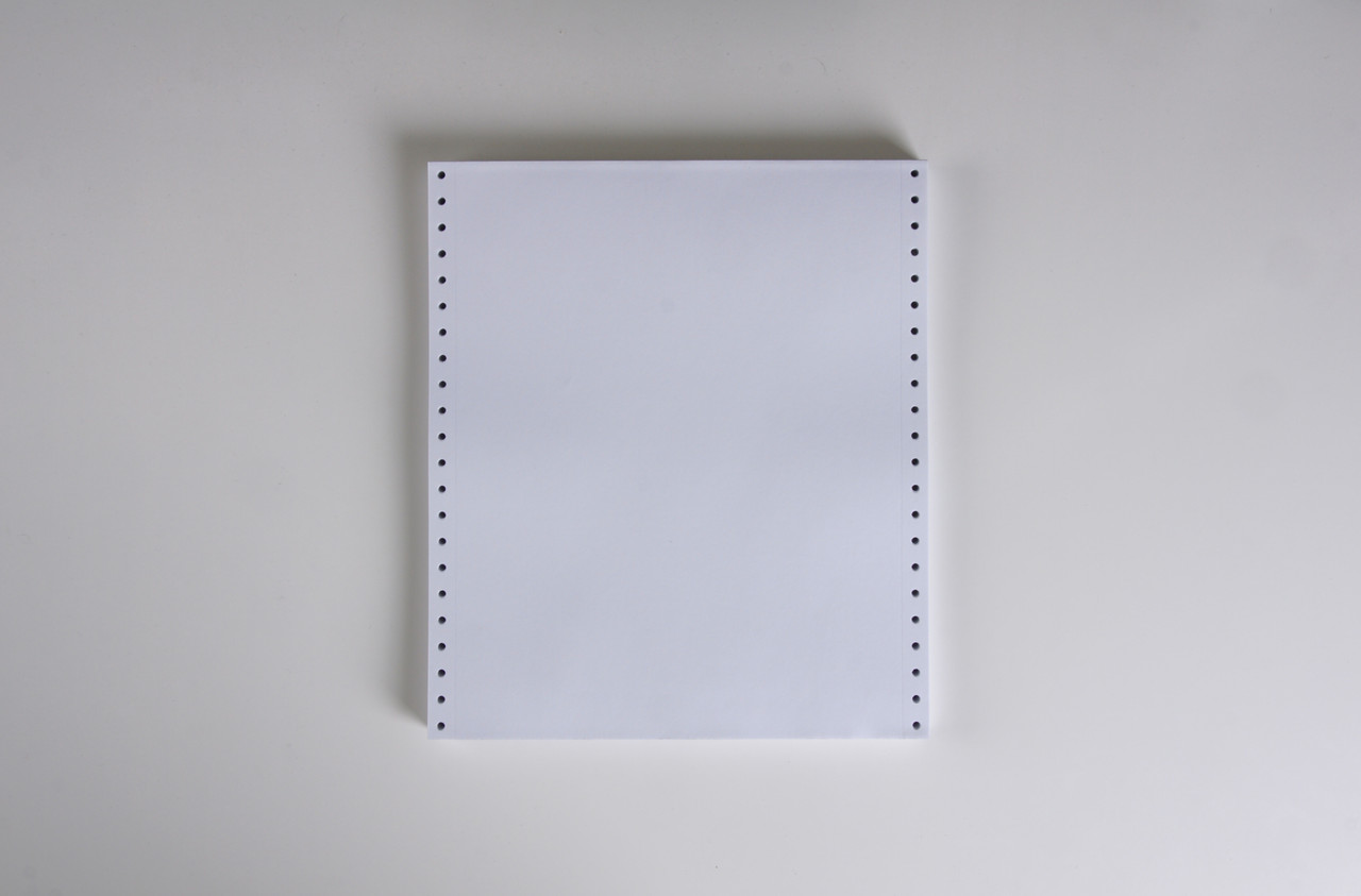 9 1/2 in x 5 1/2 in 1-Ply Continuous Computer Paper (5400 sheets/carton) Regular Perf - Blank Wholesale | White | POSPaper