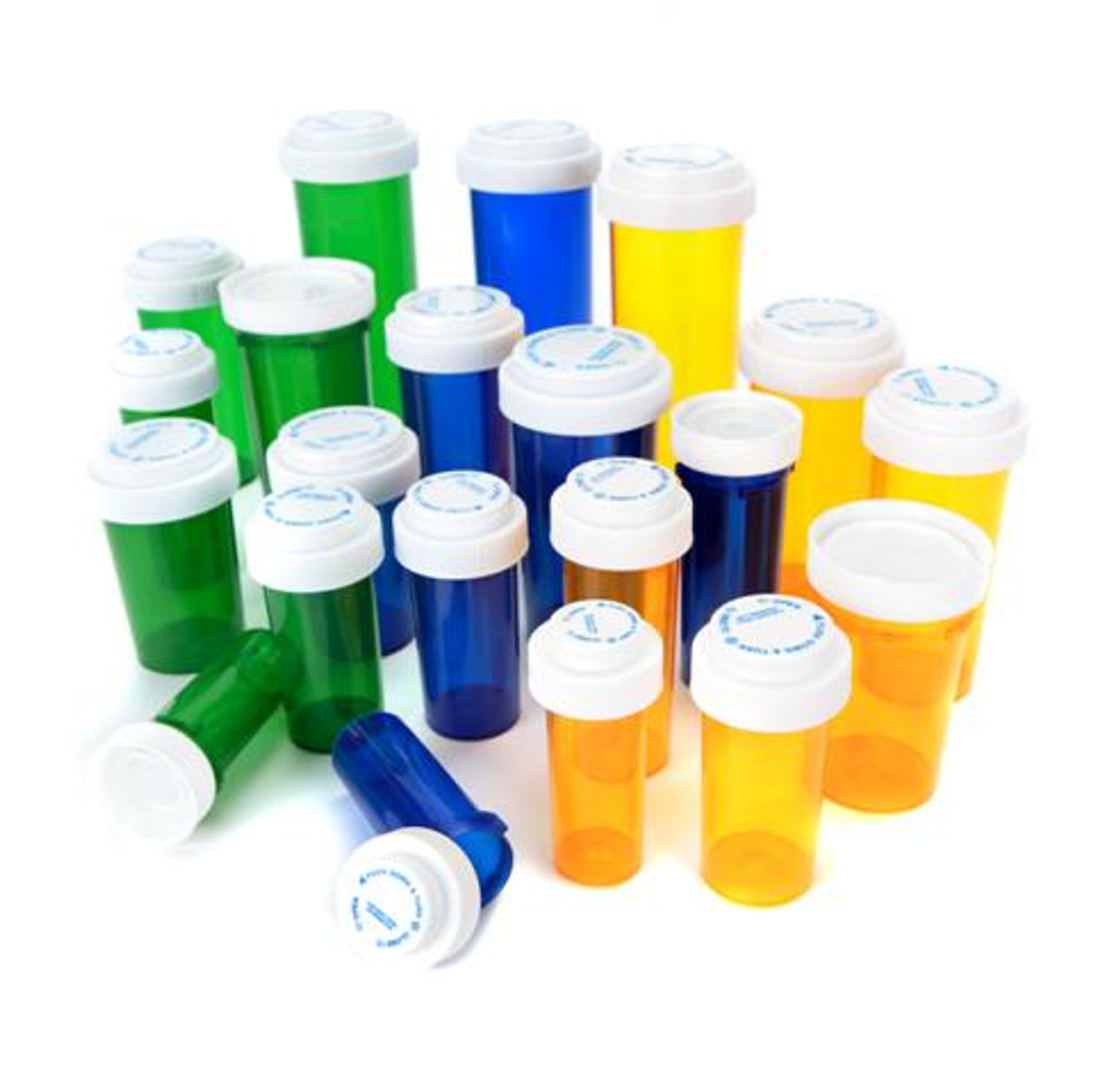 Plastic Medicine Pill Bottles with Push and Turn Caps (30 Dram, 130 Pack)