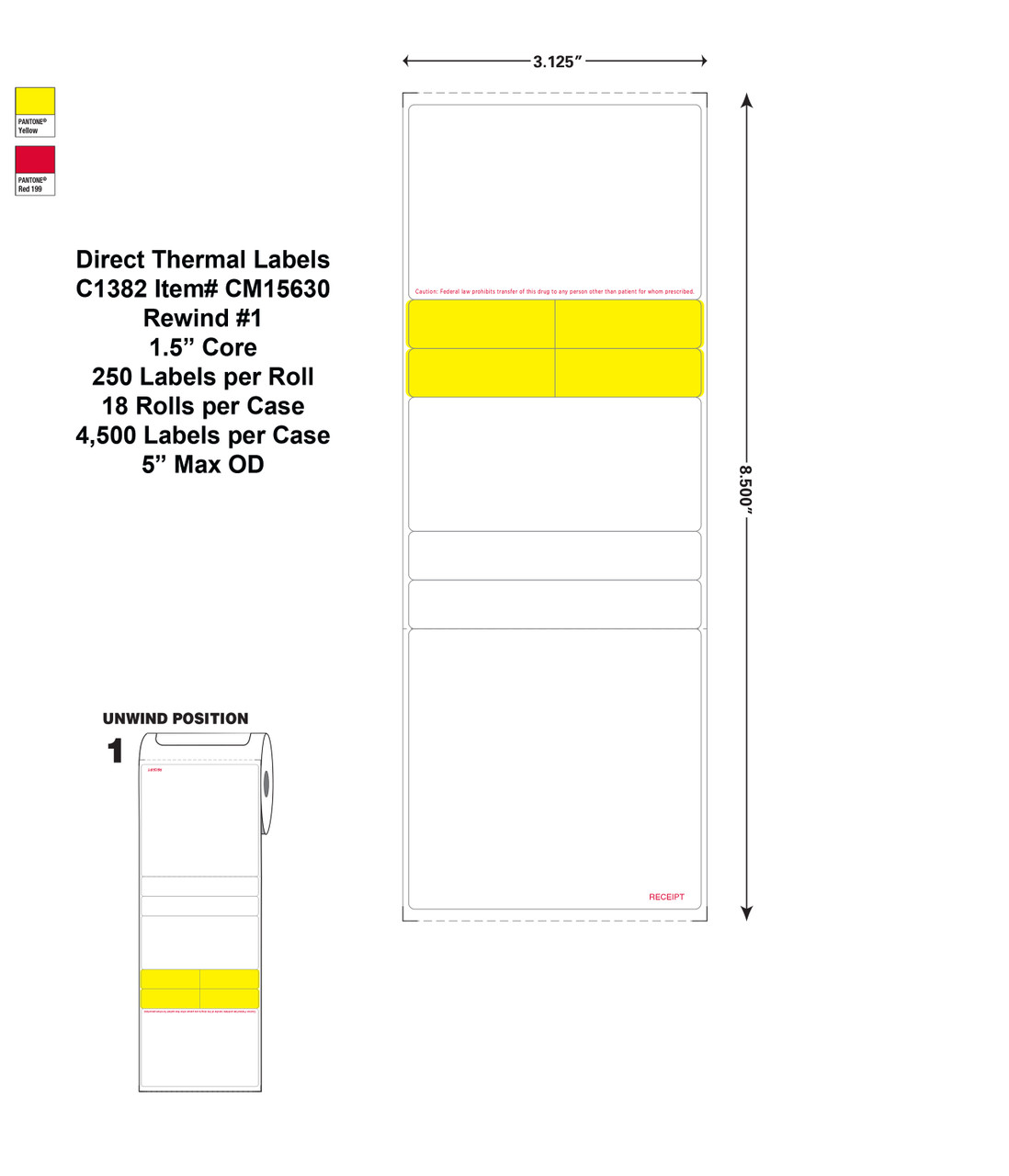 2.38 x 1 Direct Thermal Labels - 10010052