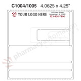 Custom 4.0625" x 4.25" Direct Thermal Prescription Label - Form C1004/1005