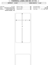 Custom 2.25" x 5.5625" Direct Thermal Prescription Label - Form C1116