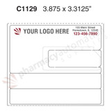 Custom 3.3125" x 3.875" Direct Thermal Prescription Label - Form C1129