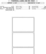 Custom 3.125" x 2.125" Direct Thermal Prescription Label - Form C623