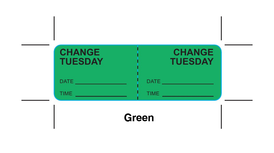 Stock 1" x 3" IV Tubing Change Labels Pharmacy Automation Supplies
