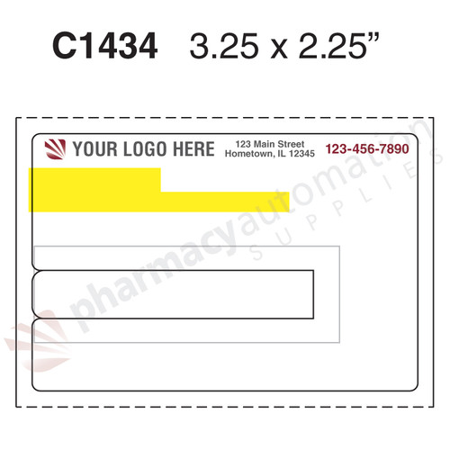 Custom 3.125" x 2.25" Direct Thermal Prescription Label - Form C1434
