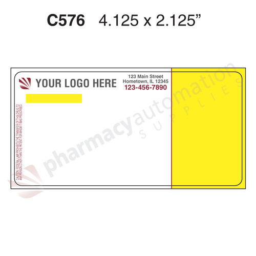 Custom 2.125" x 4.125" Direct Thermal ScriptPro Label - Form C576