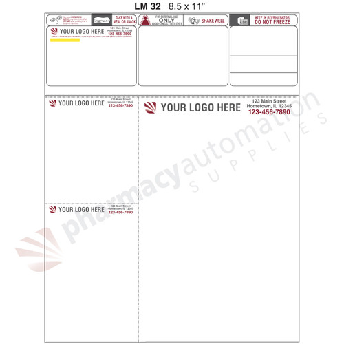 Custom Printed 8.5" x 11" Laser Label, 2 Side Print - Form LM032