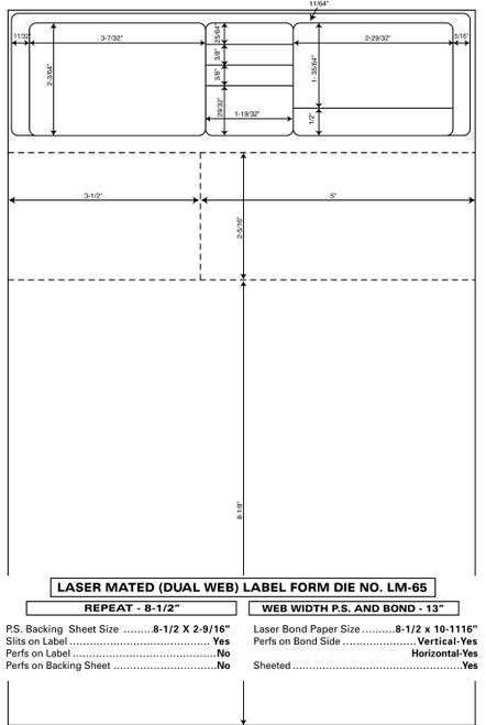 Custom 8.5" x 13" Prescription Laser Label - Form LM065-13