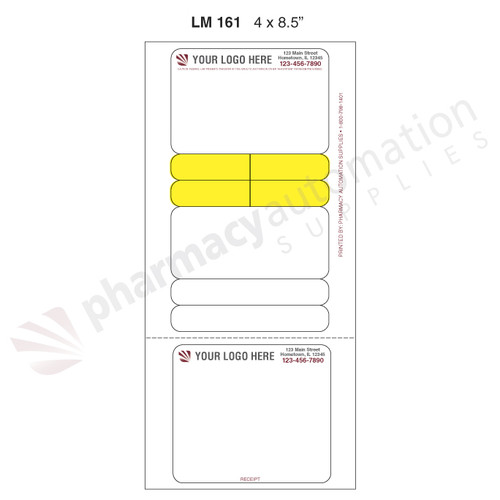 Custom 4" x 8.5" Prescription Laser Label - Form LM161