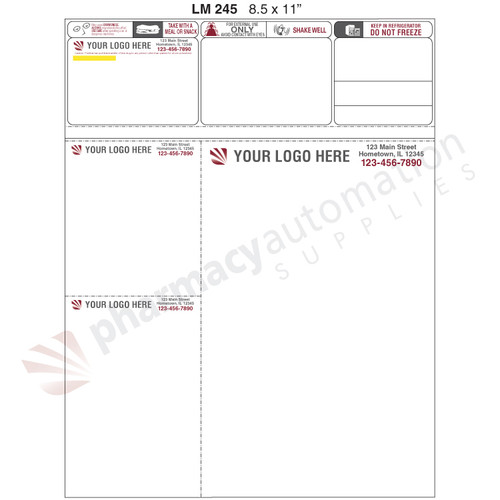 Custom 8.5" x 11" Prescription Laser Label - Form LM245