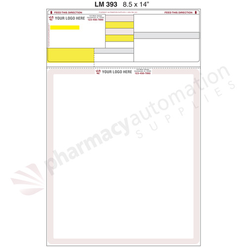 Custom 8.5" x 14" Prescription Laser Label - Form LM393-14