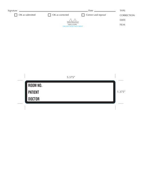 Stock 1.375" x 5.375" Patient Chart Label with Prompt
