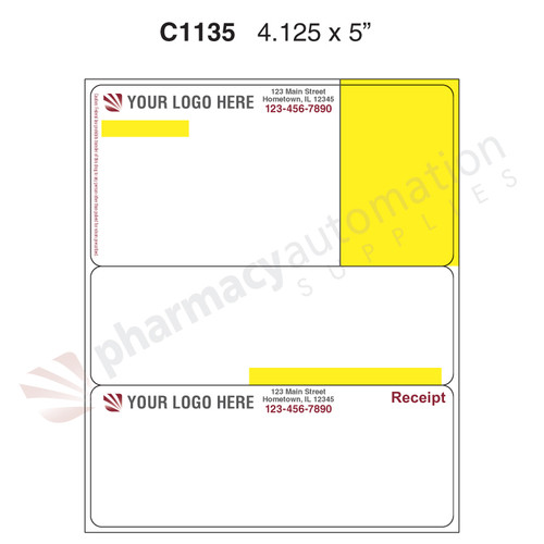 Custom 4.125" x 5" Direct Thermal Label - Form C1135