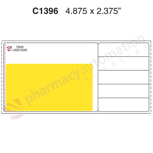 Custom 2.375" x 4.875" Direct Thermal Prescription Label - Form C1396