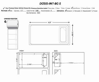 DOSIS | DT Label with tab and no perf C1825