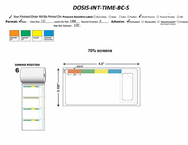 DOSIS | 4C DT Label with tab and no perf C1825