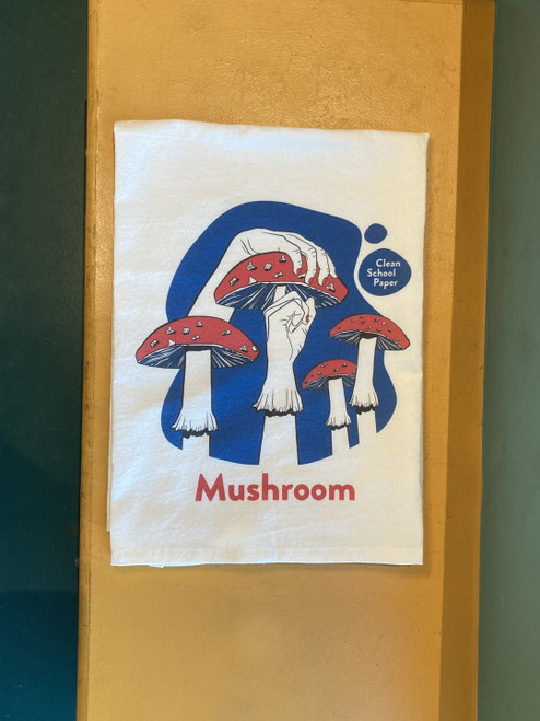 American Sign Language Mushroom Signs Tea Towel, 100% Unbleached Cotton, ASL tea towel