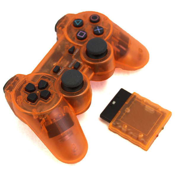 PS2 2.4 GHz Wireless OG Controller Pad - Clear Orange (Hexir)