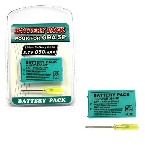 GBA SP Rechargeable Lithium Ion Battery with Screwdriver (Hexir)