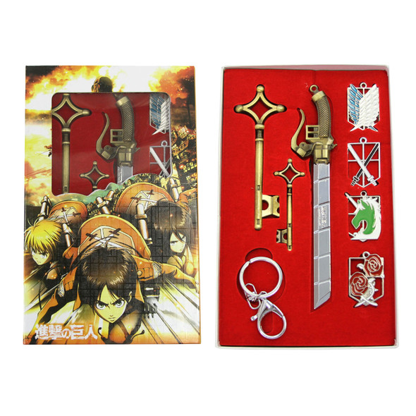 Key, ODM, & Flag - Attack on Titan 7 Pcs. Pendant & Keychain Set