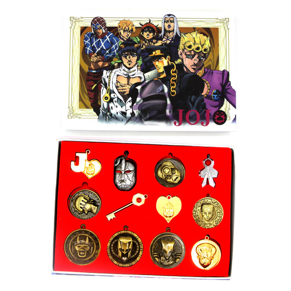 JoJo Symbols, Icons & Emblems - JoJo Bizarre Adventure 12 Pcs. Necklace & Keychain Set