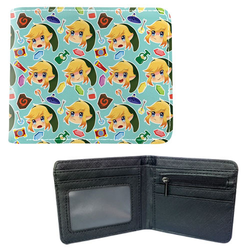 Chibi Link Pattern - The Legend of Zelda 4x5" BiFold Wallet