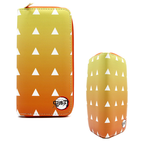 Zenitsu Agatsuma Pattern - Demon Slayer 3.5x7.5in Zipped Clutch Wallet